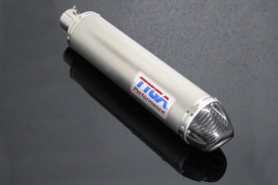 Silencer, Stainless/Carbon End Cap, Round, 2 Inch x 380 mm., No Fittings