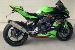 Set, Silencer, Stainless/Carbon End Cap, Slip On Conversion, Sleeve, 4 inch X 400mm., Ninja ZX-4R(R)