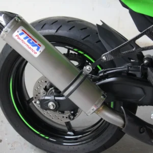 Set, Silencer, Stainless/Carbon End Cap, Slip On Conversion, Sleeve, 4 inch X 400mm., Ninja ZX-4R(R)
