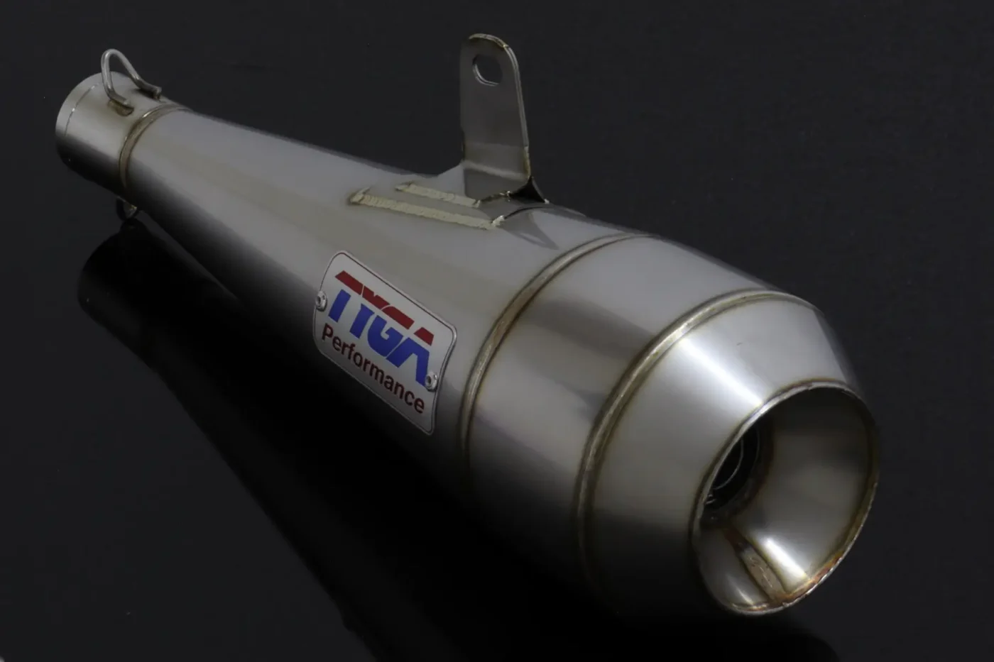 Silencer, Stainless Moto Maggot, 35 mm., Left, Grom, No fittings