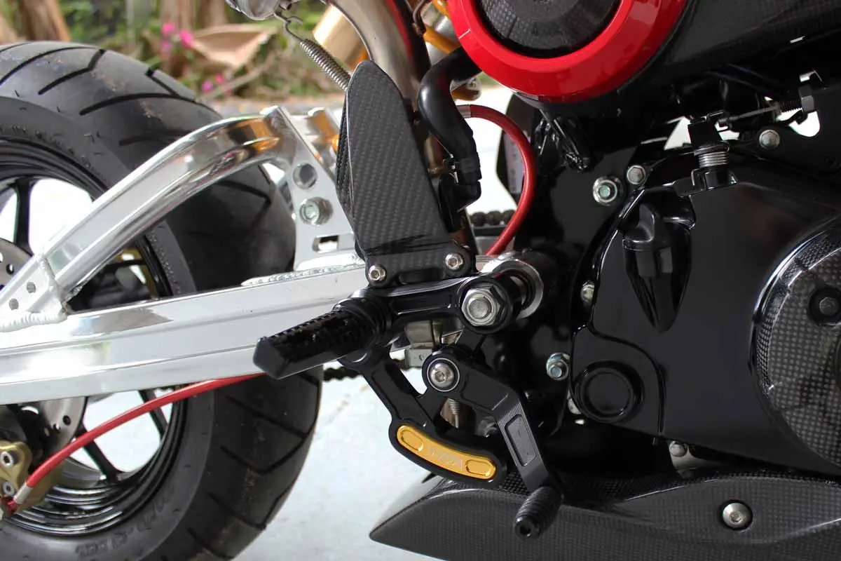 Racing Rear Set Kit, Adjustable, Black, Honda MSX125/GROM, all