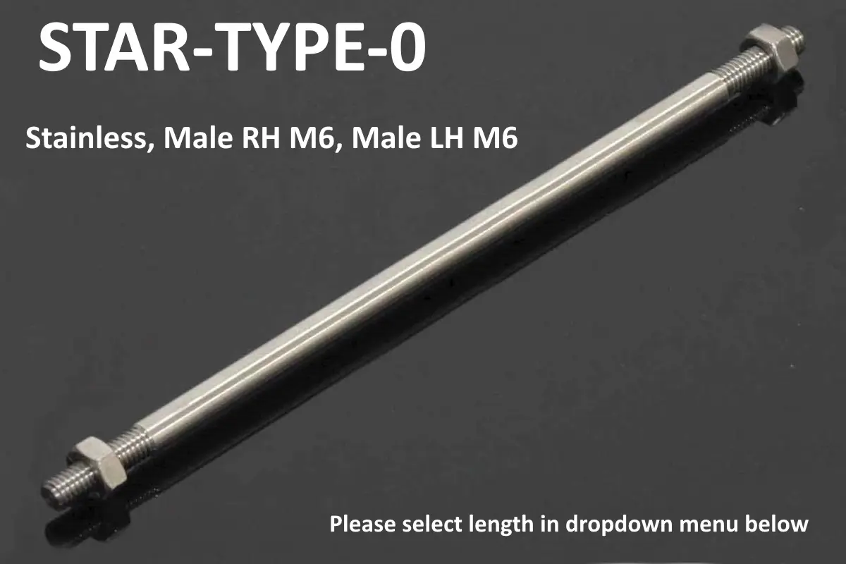 TYGA Step Kit Replacement Link Rod, Stainless, Male RH M6, Male LH M6