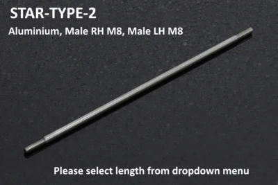 TYGA Step Kit Replacement Link Rod, Aluminium, Male RH M8, Male LH M8