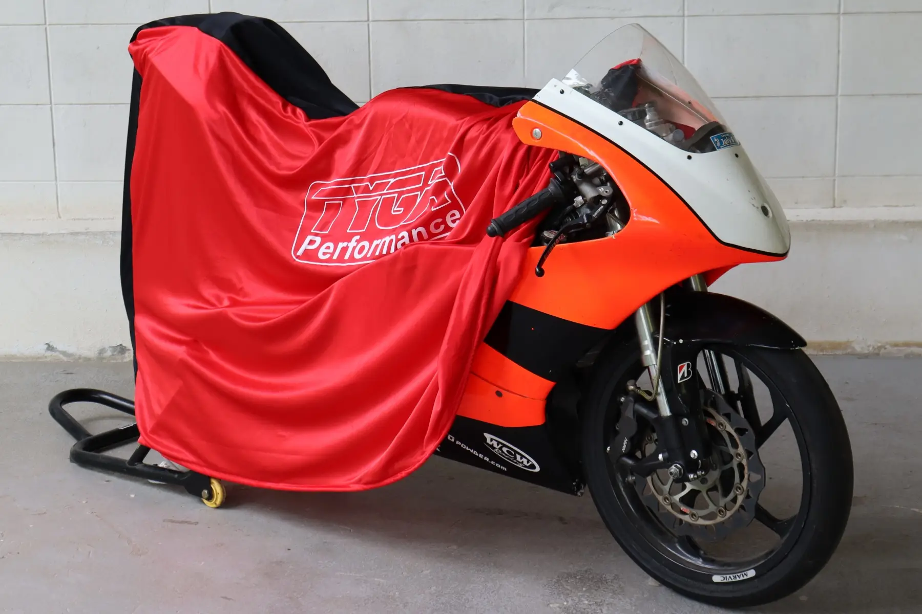 TYGA Bike Dust Cover, Red/Black, Race, GP125/Moto3 type