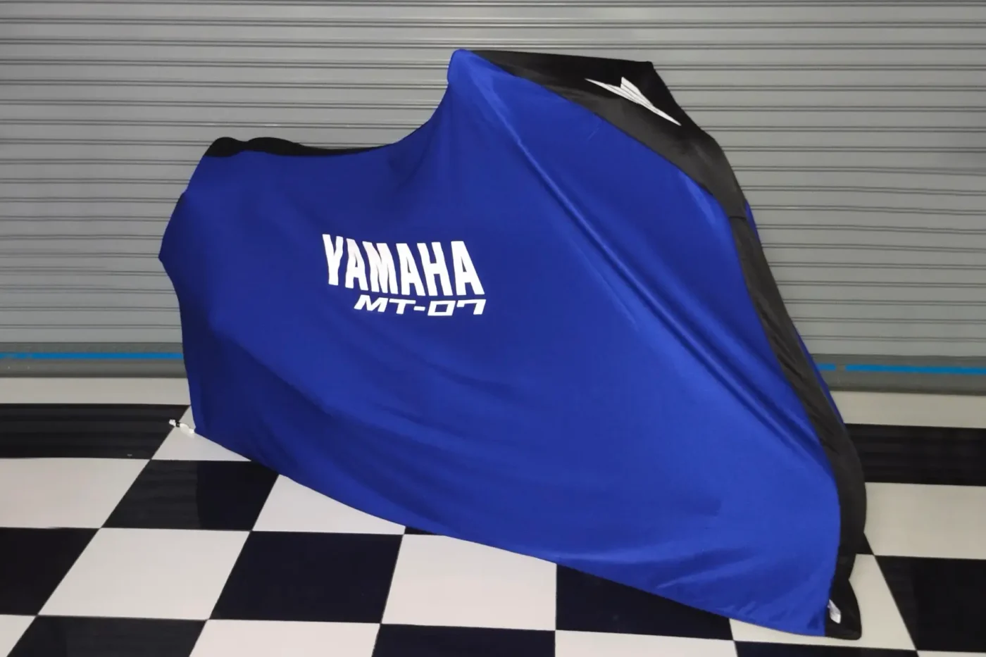 TYGA Bike Dust Cover, Blue/Black, Yamaha MT07, Naked bike size.