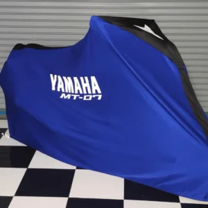 TYGA Bike Dust Cover, Blue/Black, Yamaha MT07, Naked bike size.