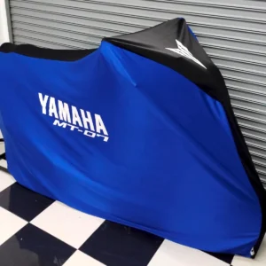TYGA Bike Dust Cover, Blue/Black, Yamaha MT07, Naked bike size.