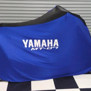 TYGA Bike Dust Cover, Blue/Black, Yamaha MT07, Naked bike size.