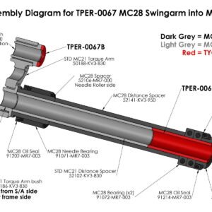 Swing arm Conversion Kit, MC28 swing arm to fit MC21