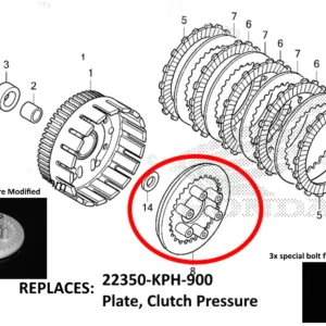 Plate,Clutch Pressure, Modified (3 Extra M6 Holes)