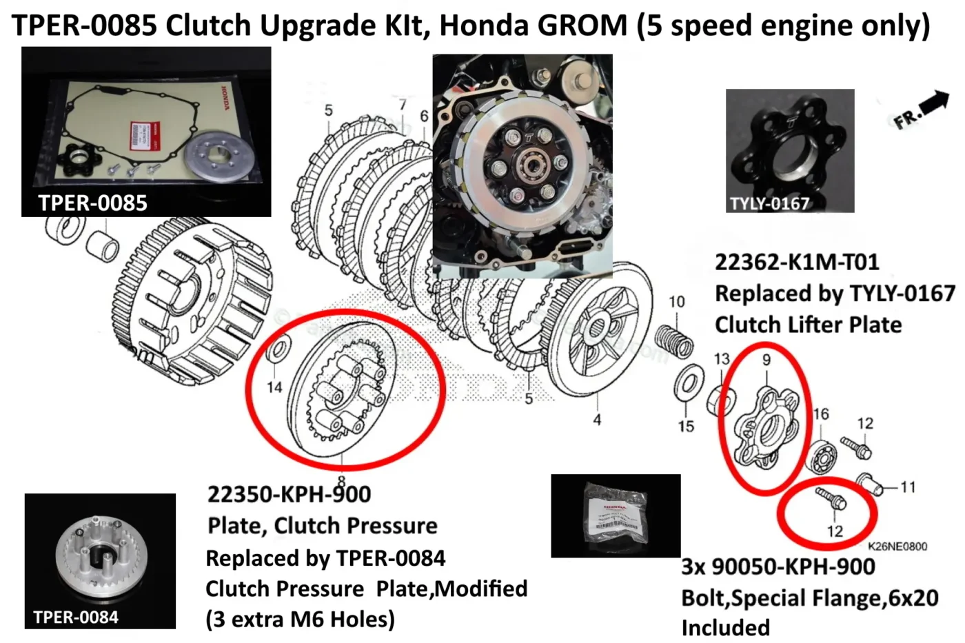 プレートセット Clutch Upgrade kit, Grom - TYGA Performance