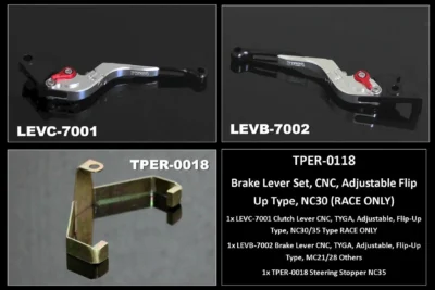 Lever Set, CNC, Adjustable Flip Up Type, NC35 (RACE ONLY)