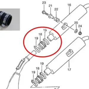 Connector Rubber, Silencer, Black, RGV250 VJ21/VJ22