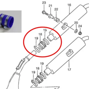 Connector Rubber, Silencer, Blue, RGV250 VJ21/VJ22