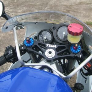 Fork Caps, Blue/Red, Full adjustment.