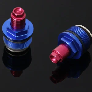 Front Fork Preload Adjusters, Blue/Red, CBR250RR MC22 (Pair)