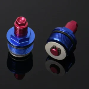 Front Fork Preload Adjusters, Blue/Red, CBR250RR MC22 (Pair)