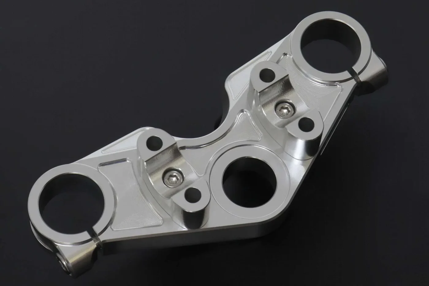Top Triple Clamp Set, CNC Silver, Ninja150R/Victor 150 (No Handlebar Clamp)