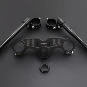 Top Triple Clamp, and Handlebar Clamp Set, Black, Ninja ZX-4R(R)