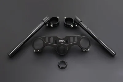 Top Triple Clamp, and Handlebar Clamp Set, Black, Ninja ZX-4R(R)