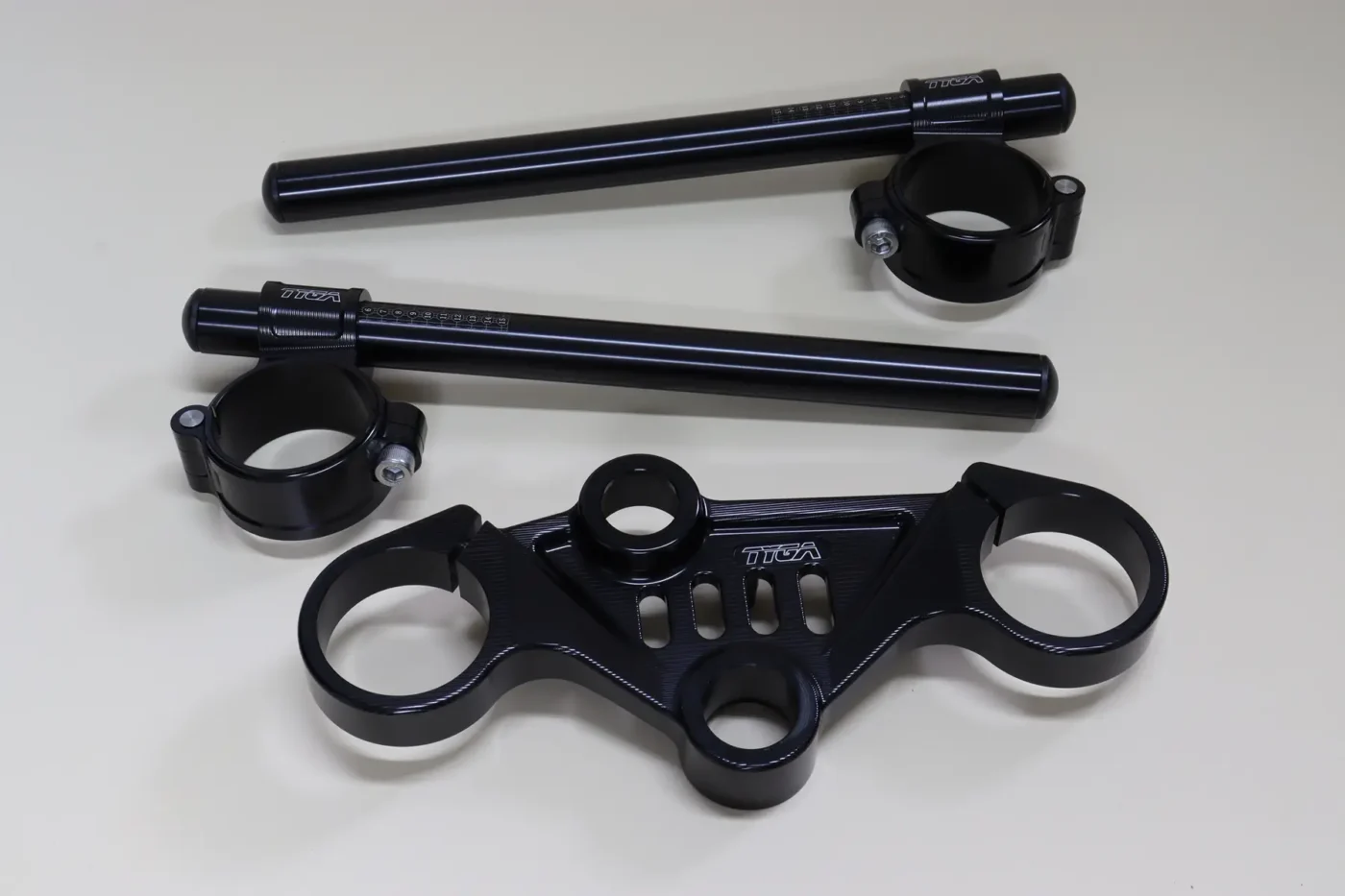 Top Triple Clamp, and Handlebar Clamp Set, Black, KTM RC Series 2022-2024