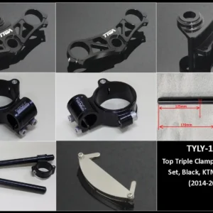 Top Triple Clamp and Handlebar Clamp Set, Black, KTM RC Series 2014-2021