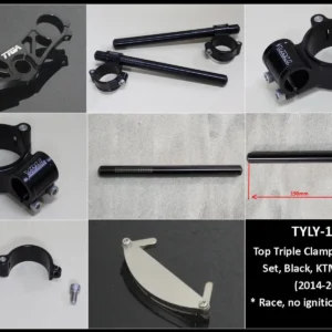 Top Triple Clamp (Race) and Handlebar Clamp Set, Black, KTM RC Series 2014-2021
