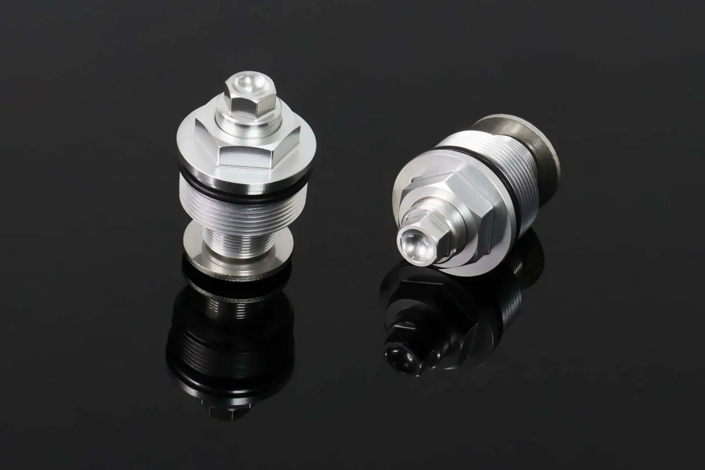 Front Fork Preload Adjusters, Silver/Silver, CBR250RR MC22 (Pair)