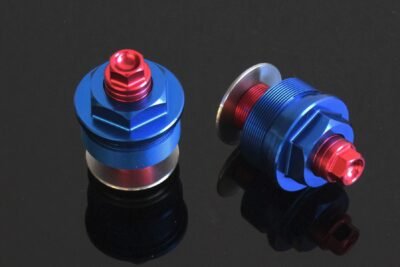 Front Fork Preload Adjusters, Pair, Blue/Red, CBR500R
