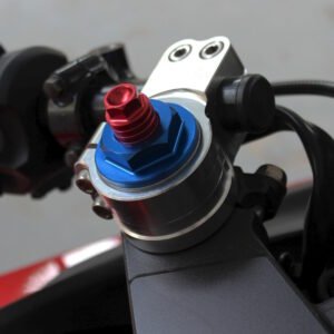 Front Fork Preload Adjusters, Pair, Blue/Red, CBR500R