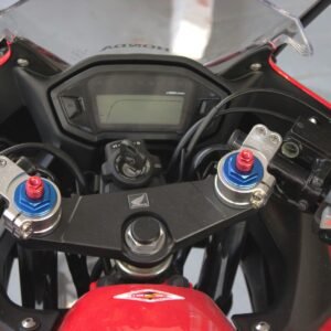 Front Fork Preload Adjusters, Pair, Blue/Red, CBR500R