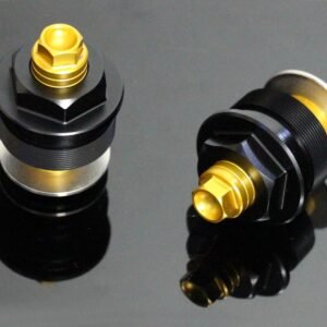 Front Fork Preload Adjusters, Black/Gold, Pair, Ninja 400/500