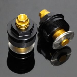 Front Fork Preload Adjusters, Black/Gold, Pair, Ninja 400/500