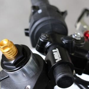Front Fork Preload Adjusters, Black/Gold, Pair, Ninja 400/500