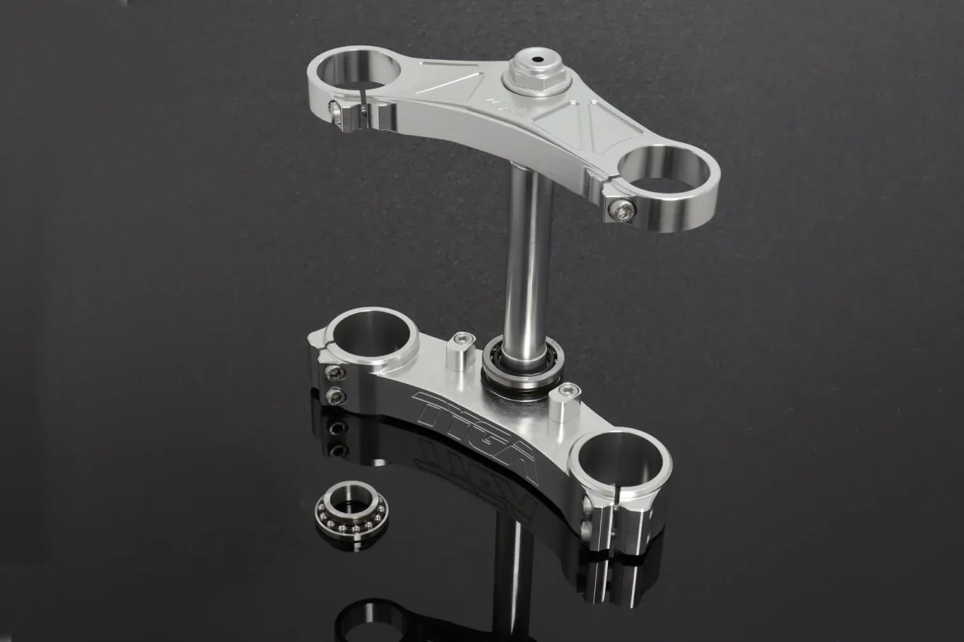 Triple Clamp Set, CNC, 3D, Silver, NC35 Forks to fit NSR250 MC18