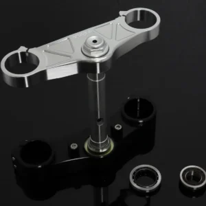 Triple Clamp Set, CNC, Silver 3D Top Triple Clamp, Black Lower Clamp, RVF400 NC35
