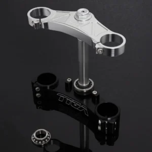 Triple Clamp Set, CNC, Silver 3D Top Triple Clamp, Black Lower Clamp, RVF400 NC35