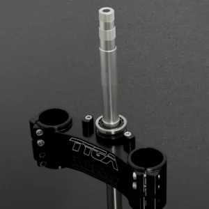 Triple Clamp Set, CNC, Silver 3D Top Triple Clamp, Black Lower Clamp, RVF400 NC35