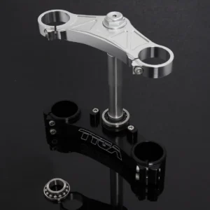 Triple Clamp Set, CNC, Silver 3D Top Triple Clamp, Black Lower Clamp, CBR1000RR Forks to fit MC21/28