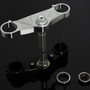 Triple Clamp Set, CNC, Silver 3D Top Triple Clamp, Black Lower Clamp, CBR1000RR Forks to fit MC21/28