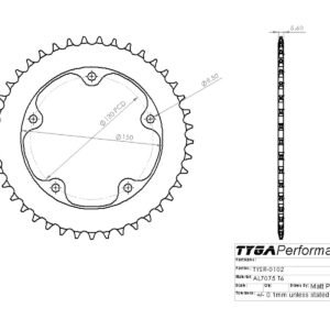 Sprocket, Rear 39T, #520, Aluminium, (Gold) NSR150SP