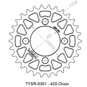 Sprocket, Rear, 31T, #420, Stock, Aluminium, (Gold), KSR110