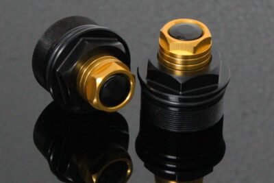 Front Fork Preload Adjusters, Pair, MSX125 Grom Black/Gold