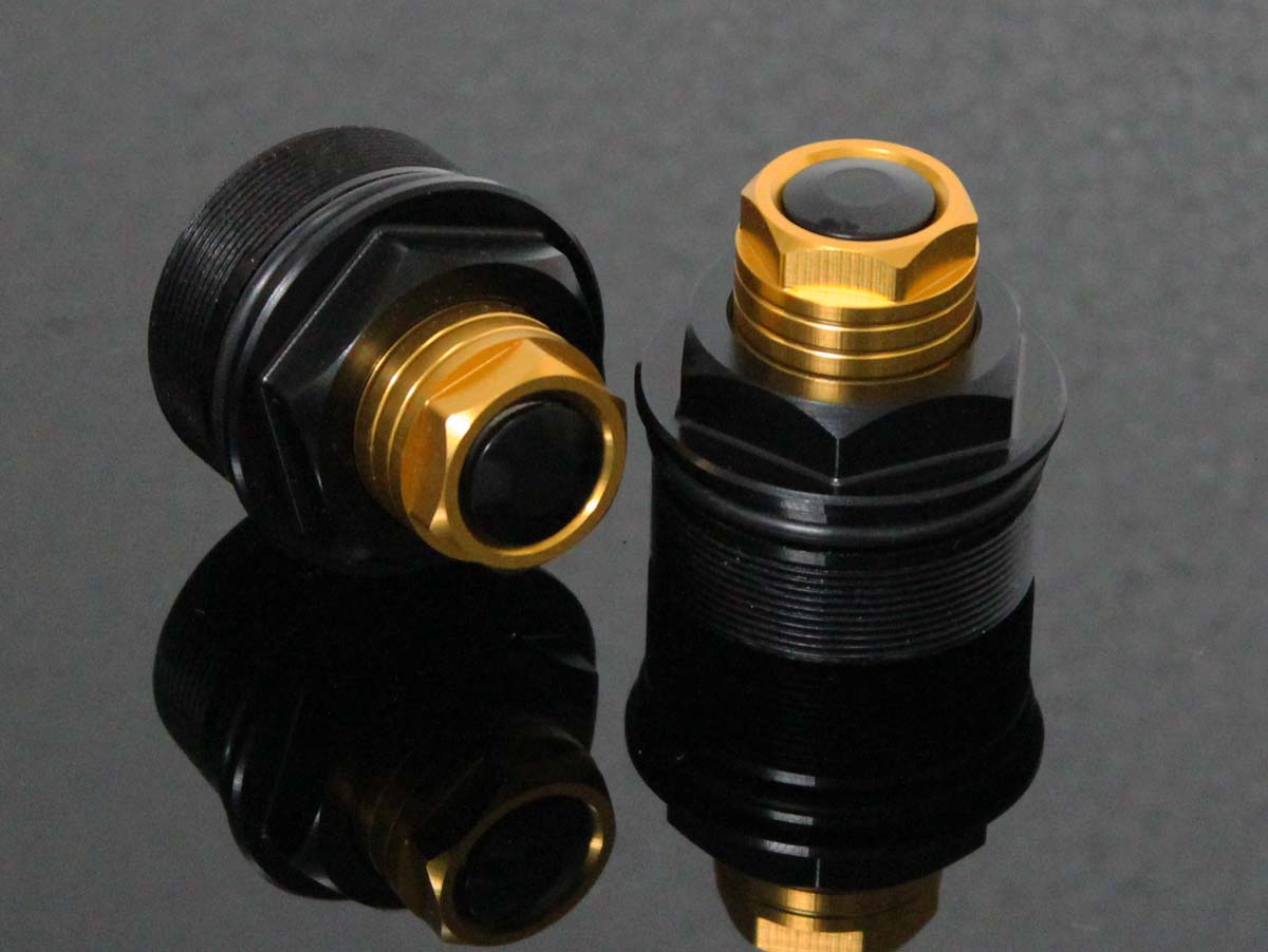 Front Fork Preload Adjusters, Pair, MSX125 Grom Black/Gold
