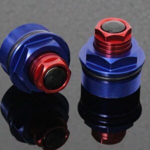 Front Fork Preload Adjusters, Pair, MSX125 Grom Red/Blue