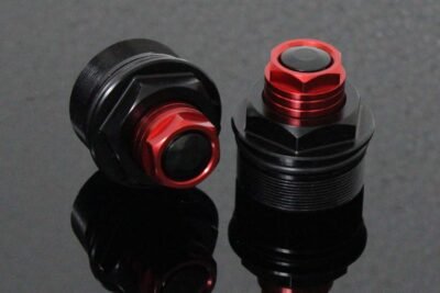 Front Fork Preload Adjusters, Pair, MSX125 Grom Black/Red