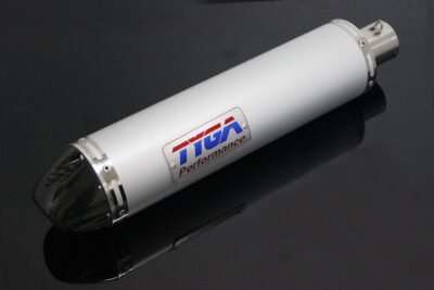 Silencer, Aluminium/Carbon End Cap, Round, 43 mm. x 380 mm., No Fittings