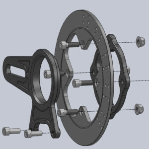 Bracket, Rear Brake, 84 mm Brembo Conversion, Black, MC28/NC35