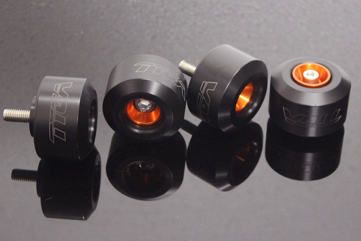Axle Slider Kit, (Orange/Black) KTM RC and Duke Series
