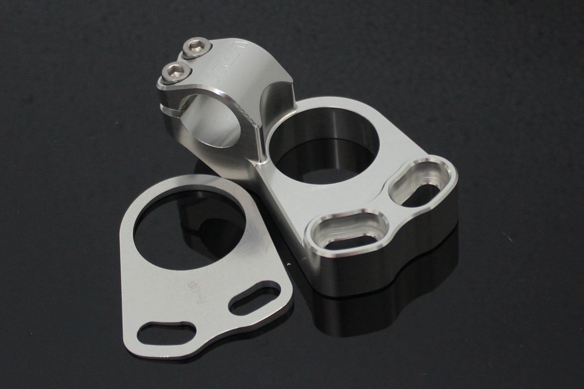 Handlebar Clamp, Left, Silver, Ninja250/300R